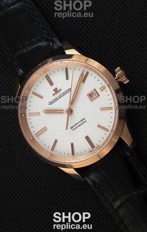 Jaeger LeCoultre Geophysic True Second Pink Gold Swiss Replica Watch White Dial 