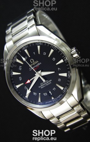 Omega Seamaster Aqua Terra GMT 150M 43MM 1:1 Mirror Replica Watch Black Dial
