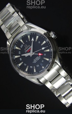 Omega Seamaster COAX GMT Stainless Steel Swiss Watch in Black Dial