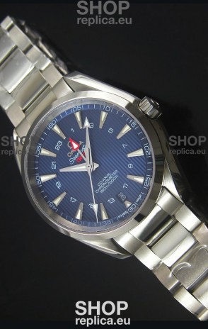 Omega Seamaster COAX GMT Stainless Steel Swiss Watch in Blue Dial