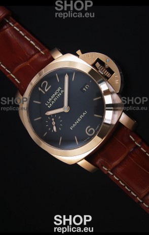 Panerai Luminor Marina PAM393 42MM Swiss Rose Gold Replica Watch 