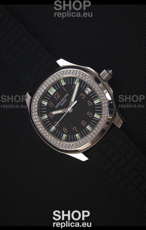Patek Philippe Aquanaut Swiss Replica Watch with Swiss Diamonds Bezel 