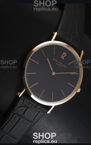 Patek Philippe Calatrava Ulta-Thin Swiss Quartz Watch Rose Gold Case