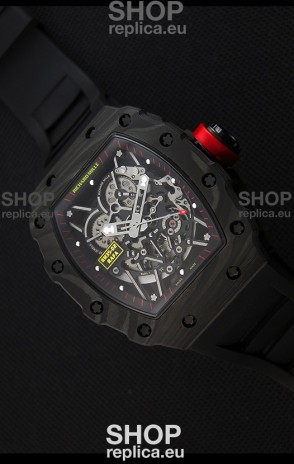 Richard Mille RM35-2 Rafael Nadal Forged Carbon Case with Black Rubber Strap