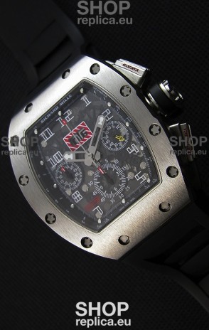 Richard Mille RM011-FM Felipe Massa One Piece Titanium Case Watch in Black Strap