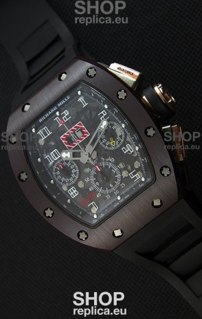 Richard Mille RM011-FM Felipe Massa One Piece Ceramic Case Watch in Black Strap