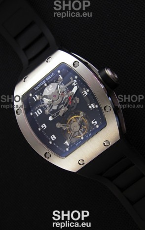 Richard Mille RM001 Evolution Tourbillon Swiss Replica Watch with Brushed Steel Case