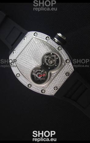 Richard Mille RM053 Tourbillon Pablo Mac Donough Swiss Replica Watch in Titanium Case Black Strap