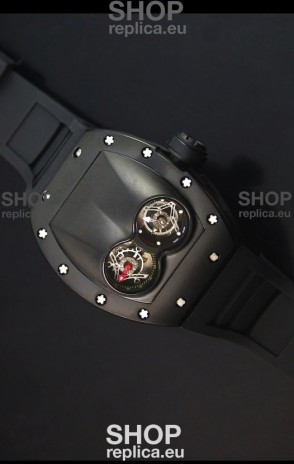 Richard Mille RM053 Tourbillon Pablo Mac Donough Swiss Replica Watch in PVD Case Black Strap