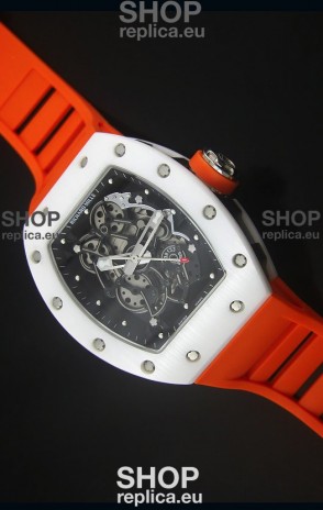 Richard Mille RM055 White Ceramic Case Watch in Black Inner Bezel
