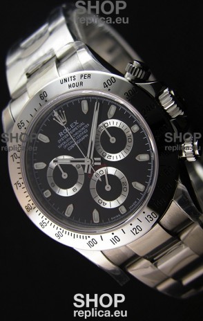 Rolex Cosmograph Daytona 116520 Black Dial Original Cal.4130 Movement - Ultimate 904L Steel Watch 