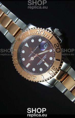 Rolex Yachtmaster Rose Gold Two Tone Grey Dial 1:1 Swiss Replica Watch 