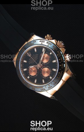 Rolex Daytona 116515 Everose 1:1 Mirror Replica Black Dial Watch 
