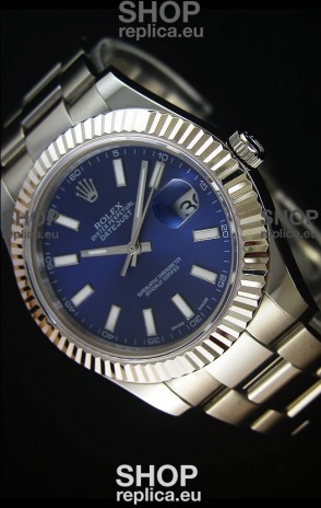 Rolex Datejust II 41MM with Cal.3136 Movement Swiss Replica Watch in Navy Blue Dial