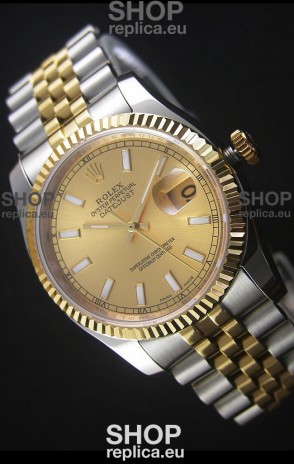 Rolex Datejust Replica Watch Gold Dial in 36MM with 3135 Swiss Movement 