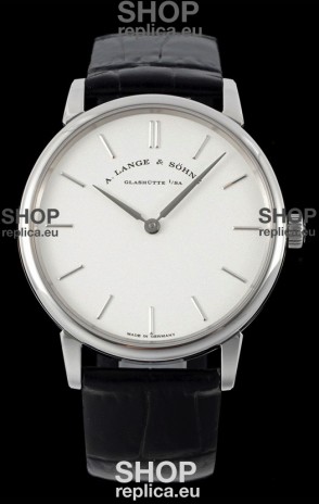 A.Lange & Sohne Saxonia Thin Swiss Replica Watch Steel Case White Dial