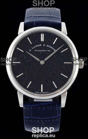 A.Lange & Sohne Saxonia Thin Swiss Replica Watch Steel Case Blue Dial