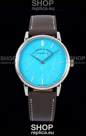 A.Lange & Sohne Saxonia Thin Swiss Replica Watch Steel Case Tiffany Blue Dial