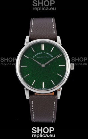 A.Lange & Sohne Saxonia Thin Swiss Replica Watch Steel Case Green Dial