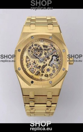 Audemars Piguet Super Clone Royal Oak Jumbo Extra-Thin Yellow Gold Casing Watch 