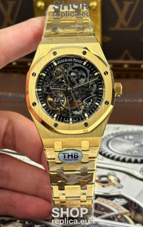 Audemars Piguet Royal Oak Super Clone Openworked Yellow Gold Watch
