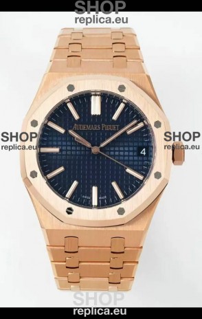 Audemars Piguet Royal Oak 15510OR 41MM Rose Gold Blue Dial Super Clone Replica Watch