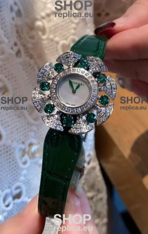 Bvlgari Divas's Dream Edition Watch in Steel Casing - Diamonds Paved Bezel Swiss Replica