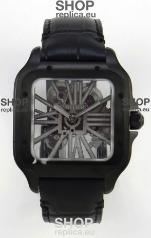 Santos De Cartier Super Clone Watch in Skeleton Dial PVD MLF Coating Watch 