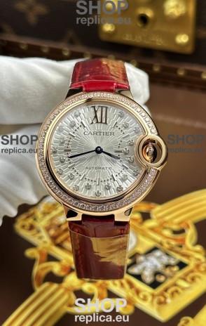 Ballon De Cartier Swiss Quartz 1:1 Mirror Quality 33MM in Rose Gold 