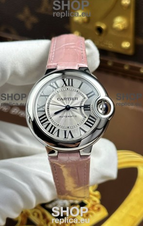 Ballon De Cartier Swiss Automatic 1:1 Mirror Quality 33MM in Pink Strap