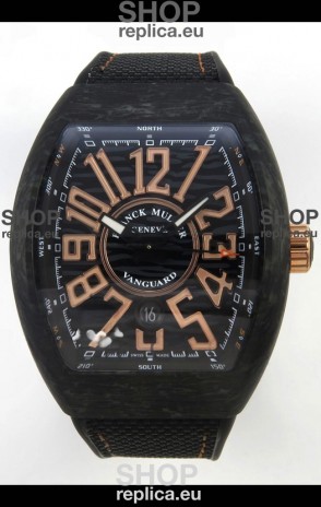 Franck Muller Super Clone Vanguard V45 Racing Carbon Watch in Nylon Strap