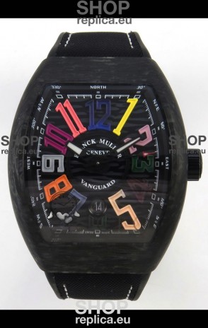 Franck Muller Super Clone Vanguard V45 Racing Carbon Watch in Nylon Strap