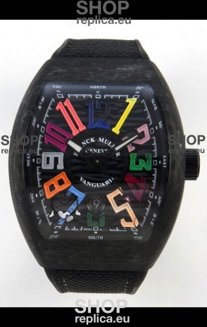 Franck Muller Super Clone Vanguard V45 Racing Carbon Watch in Nylon Strap