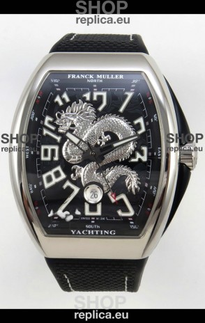 Franck Muller Vanguard Super Clone Yachting Dragon V45 Black Dial Stainless Steel Case Watch 