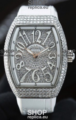 Franck Muller V32 Swiss Quartz Mossanite 1:1 Replica Watch 36MM