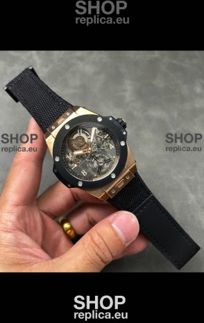 Hublot Big Bang Tourbillon Rose Gold Casing Ceramic Bezel Watch in 45MM 1:1 Mirror Replica