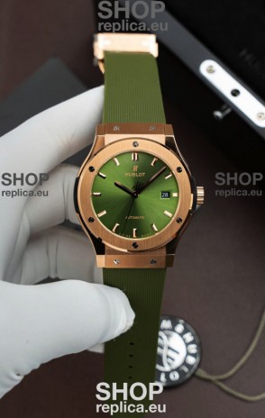Hublot Super Clone Classic Fusion Titanium Rose Gold Green Dial 42MM Watch