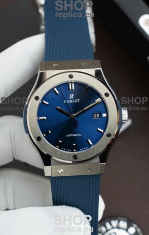 Hublot Super Clone Classic Fusion Titanium Blue Dial 42MM Watch