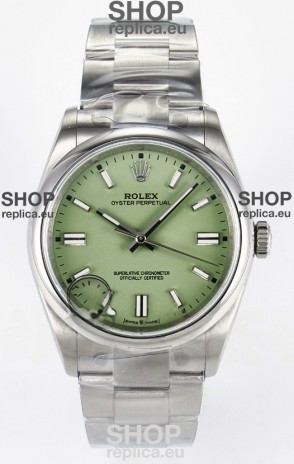 Rolex Oyster Perpetual Super Clone REF#126000 36MM Pistachio Dial Swiss Replica