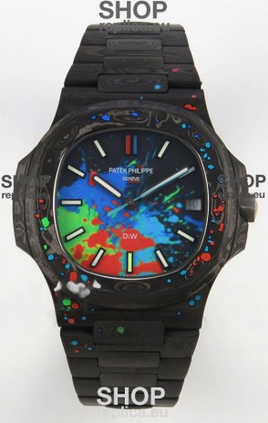 Patek Philippe Nautilus 5711 DiW Motley Carbon Dial 1:1 Mirror Swiss Replica Watch