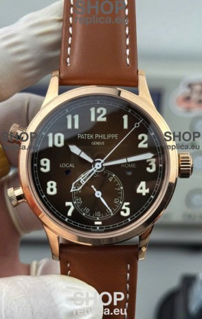 Patek Philippe Complications 5524G Calatrava Travel Time Blue Dial Replica Watch 