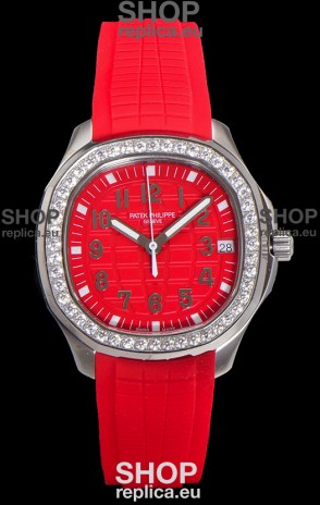 Patek Philippe Super Clone Aquanaut Stainless Steel Red Dial 38.5MM Watch 