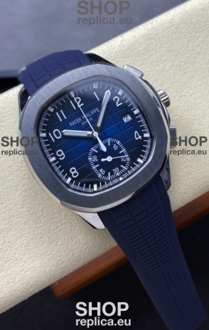 Patek Philippe Aquanaut Super Clone 5968 Chronograph Steel Casing Blue Dial Watch 