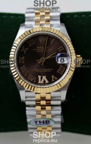 Rolex Datejust Cal.3235 Movement Super Clone Rose Gold 2 Tone 31MM Brown Dial Watch 