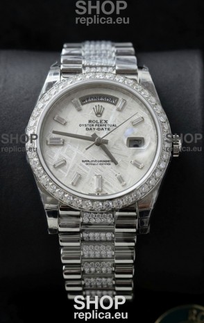 Rolex Day Date Presidential Stainless Steel Meteorite Dial Watch 40MM - 1:1 Mirror Quality