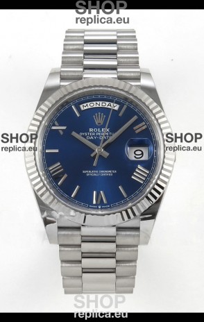 Rolex Day Date Super Clone Blue Roman Dial 40MM 220 Grams Swiss Replica watch 