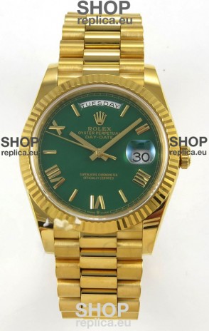Rolex Day Date Super Clone Green Dial 40MM 220 Grams Swiss Replica watch 