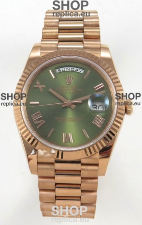 Rolex Day Date Super Clone Green Dial 40MM 220 Grams Swiss Replica watch 