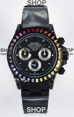 Rolex Daytona MAD 1:1 Swiss Mirror Replica Black Dial Cal.4130 Movement