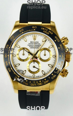 Rolex Daytona Super Clone 116518 Yellow Gold White Dial Original Cal.4130 Movement